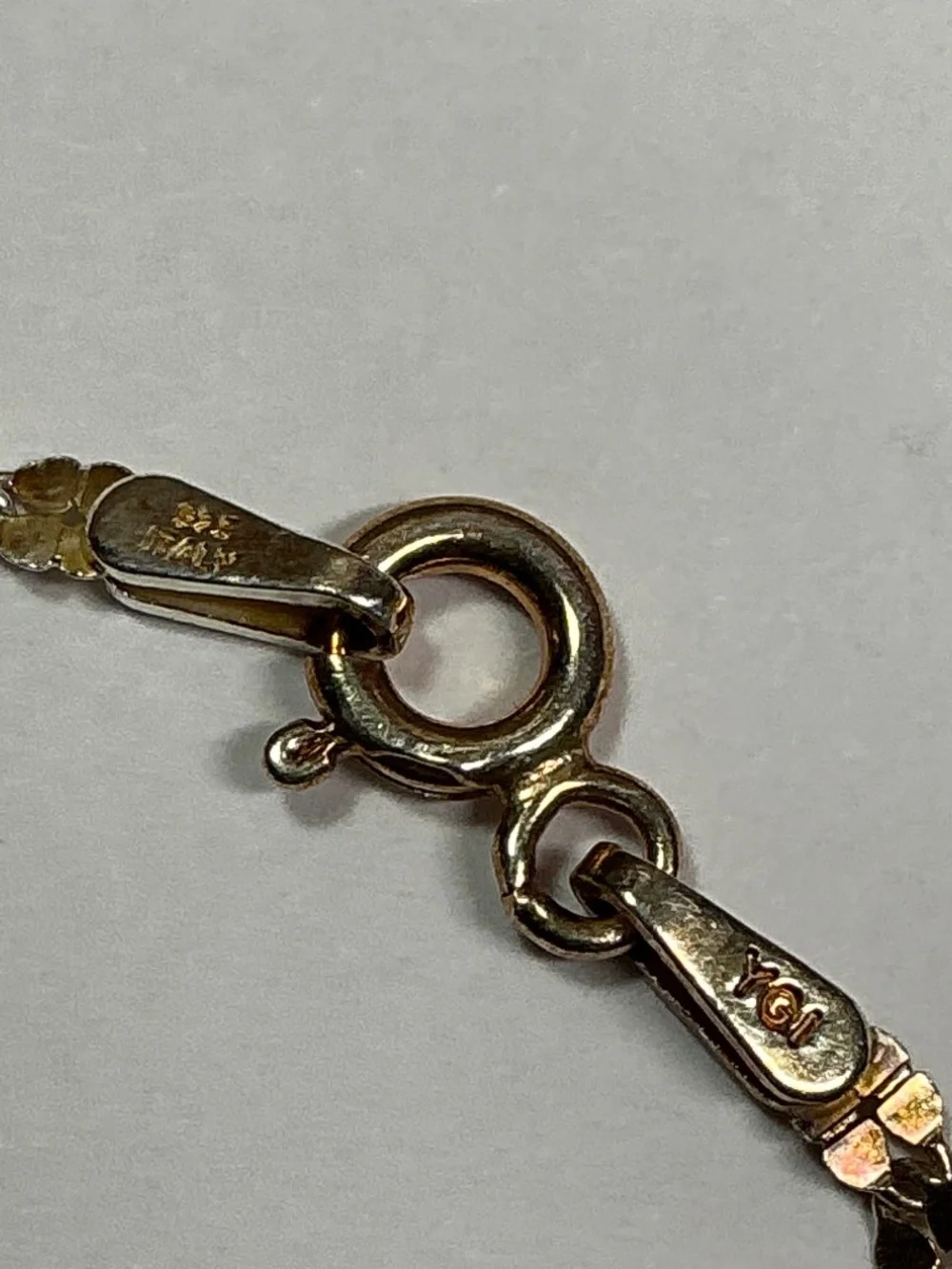 YGI Sterling Silver Diamond Cut Metal Links Delicate Bracelet. 7.25 “ long